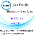 Consolidation LCL de Shantou Port à San Juan